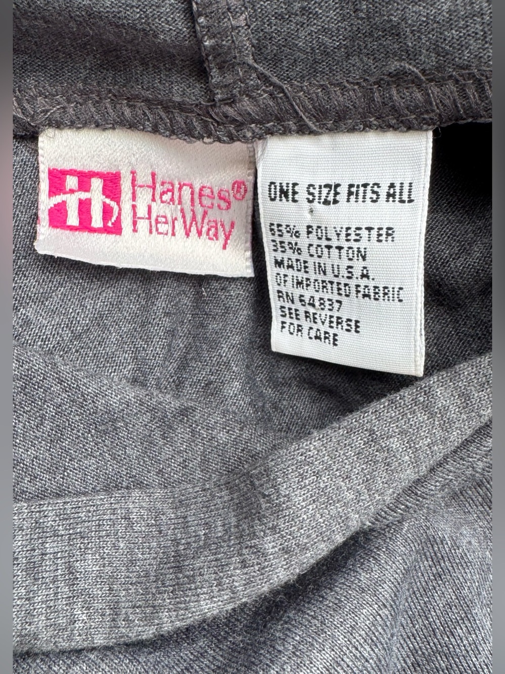 Hanes Her Way Heather Gray Long Sleeve Hoodie V-Neck Polyester/Cotton Stretch OS - Picture 5 of 10
